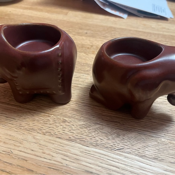Set of two party lite elephant tea candle holders - Picture 9 of 15